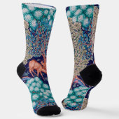 Hirsche im Wald, William Morris Socken (Gewinkelt)