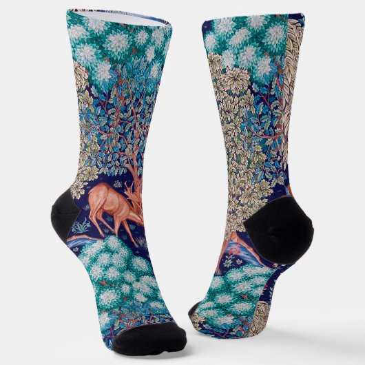 Hirsche im Wald, William Morris Socken (Gewinkelt)