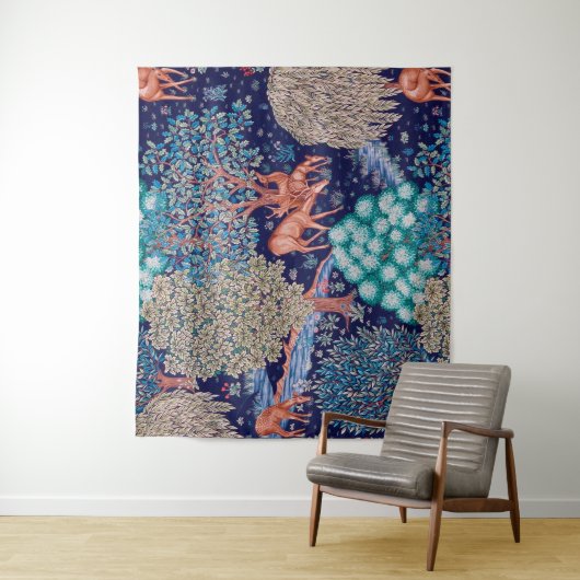 Hirsche im Wald, William Morris Wandteppich (Beispiel)