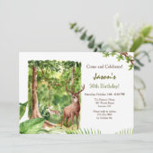 Hirsche im Wilden Geburtstag Einladung (Stehend Vorderseite)