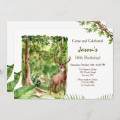 Hirsche im Wilden Geburtstag Einladung (Vorne/Hinten)