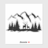 Hirsche im Wildnisaufkleber. Aufkleber (Blatt)