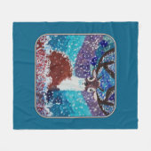 Hirsche im Winter Fleecedecke (Vorderseite (Horizontal))