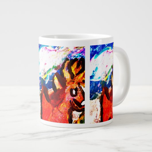 Hirsche im Winter Jumbo-Tasse (Vorderseite Rechts)