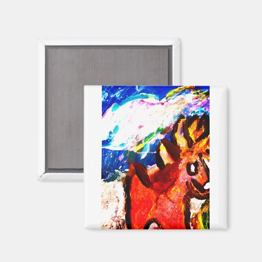 Hirsche im Winter Magnet (Vorderseite/Rückseite)