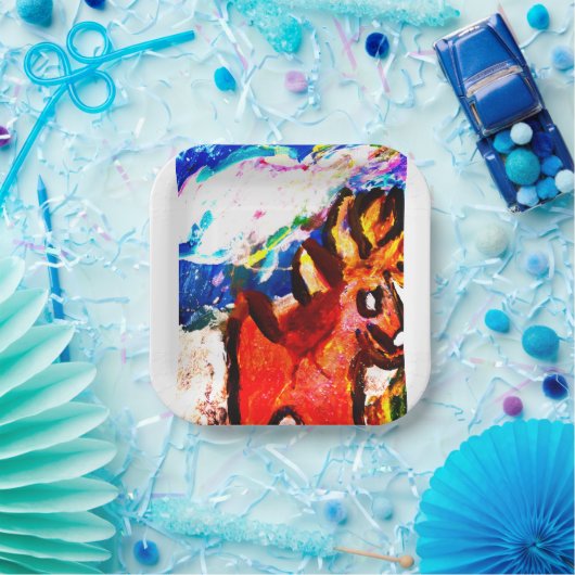 Hirsche im Winter Pappteller (Party)