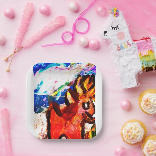 Hirsche im Winter Pappteller (Party)