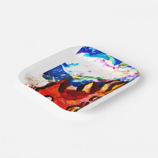 Hirsche im Winter Pappteller (Gewinkelt)