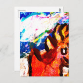 Hirsche im Winter Postkarte (Vorne/Hinten)