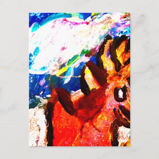 Hirsche im Winter Postkarte (Vorderseite)