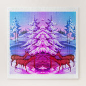 Hirsche im Winter Puzzle (Vertikal)