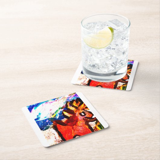 Hirsche im Winter Rechteckiger Pappuntersetzer (Vor Ort)