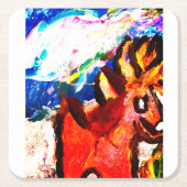 Hirsche im Winter Rechteckiger Pappuntersetzer (Vorderseite)