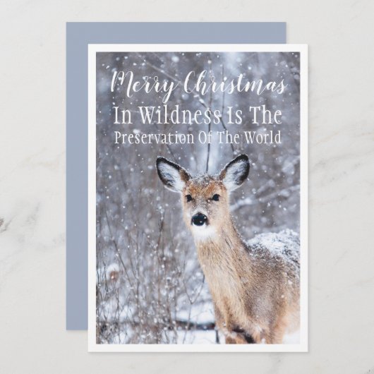 Hirsche im Winter Schneewald Weihnachtsgrüße (Vorne/Hinten)