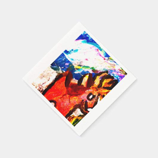 Hirsche im Winter Serviette (Ecke)