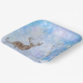 Hirsche im Winter-Wald Urlaub Pappteller (Gewinkelt)