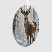 Hirsche im Winter-Wald Weihnachten Ornament (Vorderseite)