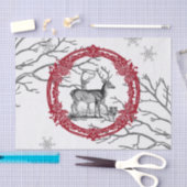 Hirsche im Winter-Wald Weihnachtszettel Seidenpapier (Handwerk)