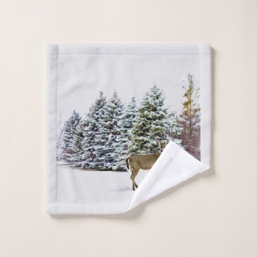 Hirsche im Winter Wonderland Set (Waschlappen)
