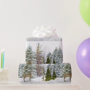 Hirsche im Winter Wonderland / Urlaubspapier Geschenkpapier