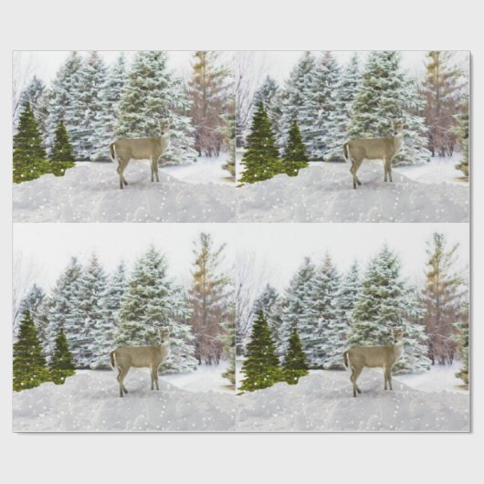 Hirsche im Winter Wonderland / Urlaubspapier Geschenkpapier (Flach)