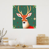 Hirsche im Winter Wunderland Szene Poster (Küche)