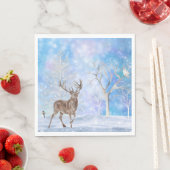 Hirsche im Winterwald Serviette (Beispiel)