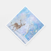 Hirsche im Winterwald Serviette (Ecke)