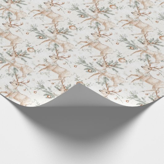 Hirsche im Winterwald Weihnachten Geschenkpapier (Ecke)
