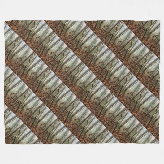 Hirsche in Bäumen Fleecedecke (Vorderseite (Horizontal))