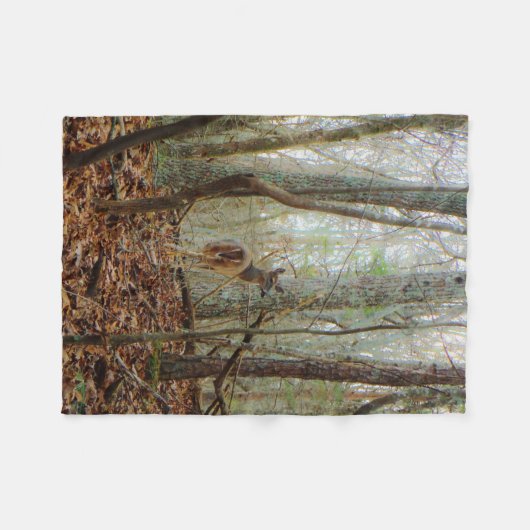 Hirsche in Bäumen Fleecedecke (Vorderseite (Horizontal))