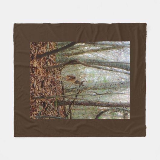 Hirsche in Bäumen Fleecedecke (Vorderseite (Horizontal))