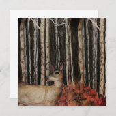 Hirsche in Birkenbäumen - Blankokarte Mitteilungskarte (Vorne/Hinten)