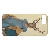 Hirsche in blauem Kleid 2 Case-Mate iPhone Hülle (Rückseite (Horizontal))
