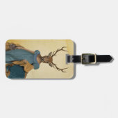 Hirsche in blauem Kleid 2 Gepäckanhänger (Vorderseite horizontal)