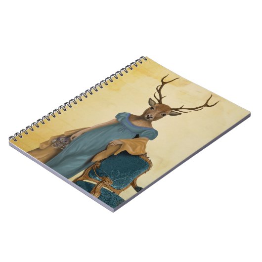 Hirsche in blauem Kleid 2 Notizblock (Linke Seite)