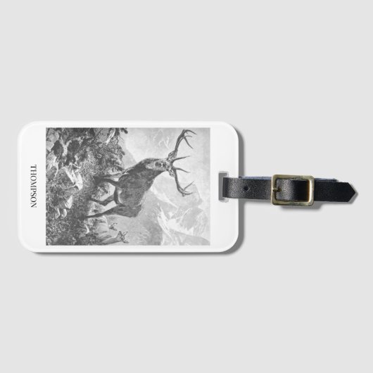 Hirsche in den Hochgebirgen Gepäckanhänger (Vorderseite (Horizontal))