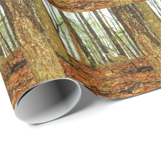 Hirsche in den Nebelkiefern Geschenkpapier (Rolleneckpunkt)