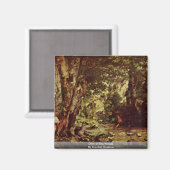 Hirsche in den Wäldern von Courbet Gustave Magnet (Vorderseite/Rückseite)