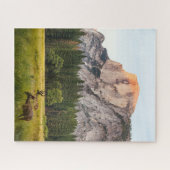 Hirsche in der Landschaft der Felsgebirge Puzzle (Horizontal)