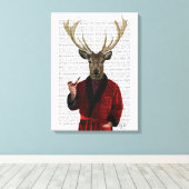 Hirsche in der Rauchjacke Leinwanddruck (Insitu (Holzboden))