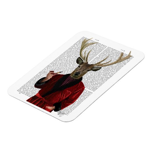 Hirsche in der Rauchjacke Magnet (Linke Seite)