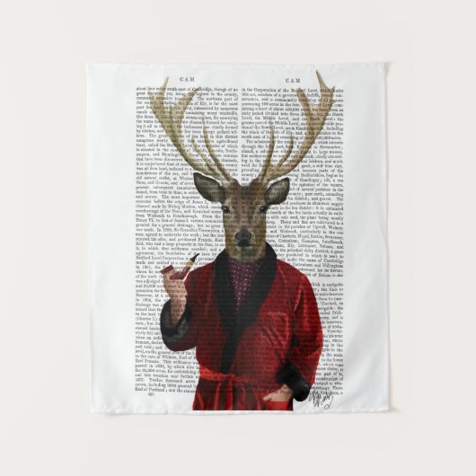 Hirsche in der Rauchjacke Wandteppich (Vorderseite)