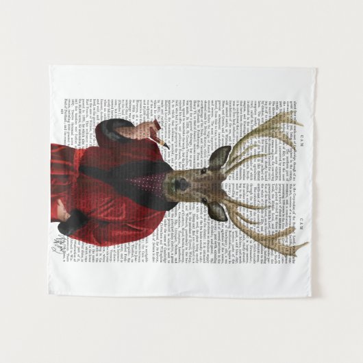 Hirsche in der Rauchjacke Wandteppich (Vorderseite (Horizontal))