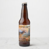 Hirsche in der Runde jedes Staat im Detail anpasse Bierflaschenetikett (Vorderseite)