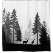 Hirsche in der Silhouette Duschvorhang (Vorderseite)