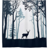 Hirsche in der Silhouette Duschvorhang (Vorderseite)