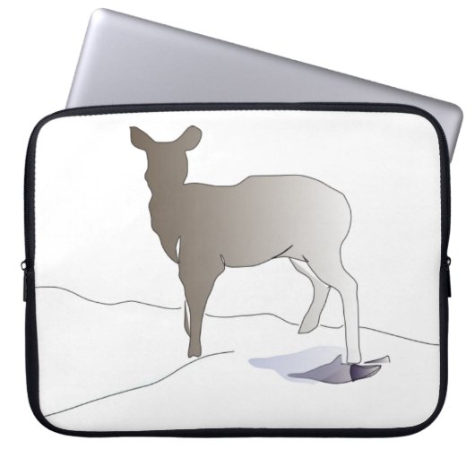 Hirsche in der Silhouette Laptopschutzhülle (Vorderseite)