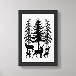 Hirsche in der Waldmauer Kunst Poster