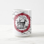 Hirsche in der Winterwald Weihnachtszeit Tasse (Mittel)